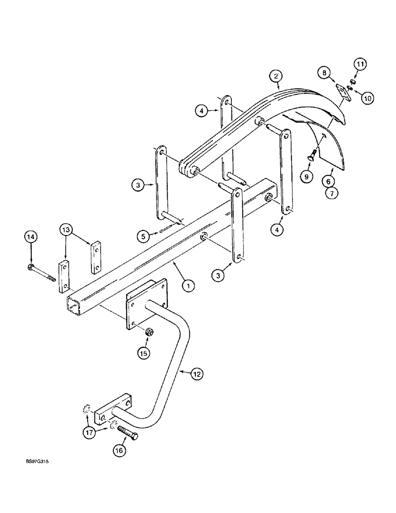 Схема запчастей Case TF300 - (9-62) - CRUMBER BOOM AND ATTACHMENTS, USED ON MODELS WITH 40 AND 45 (09) - CHASSIS/ATTACHMENTS