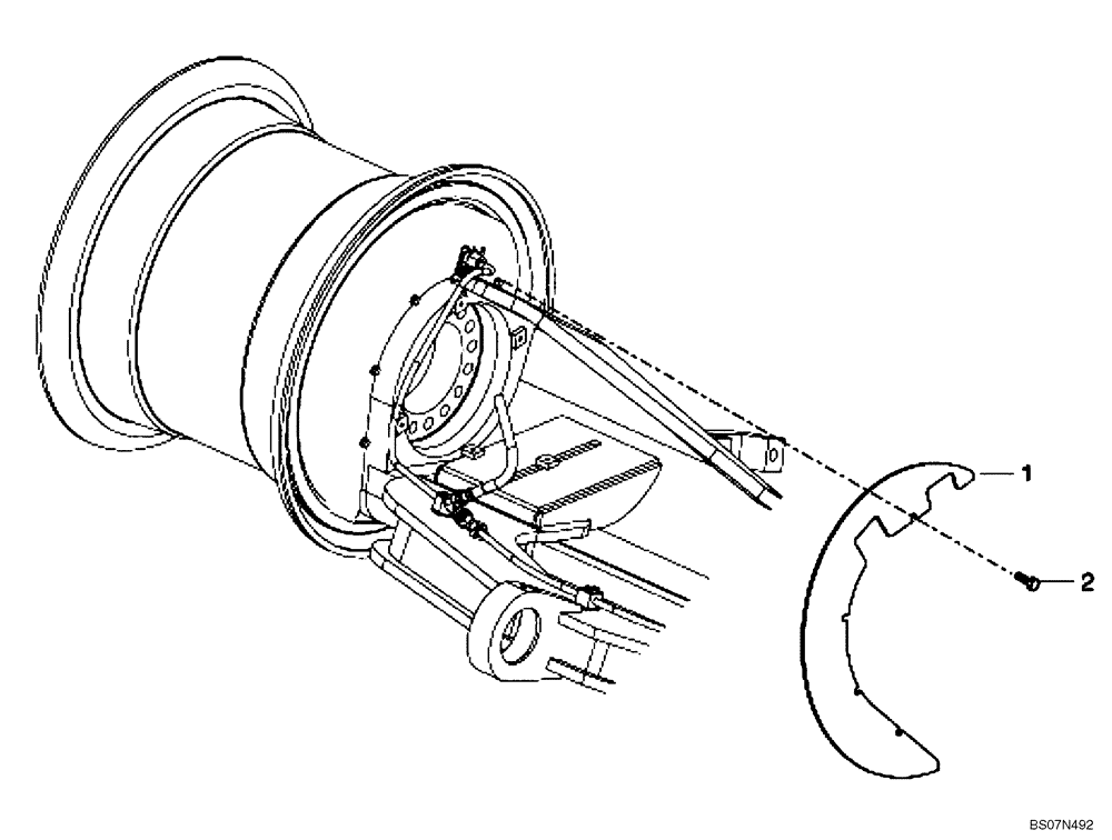 Схема запчастей Case 330B - (30A00000671[001]) - SHIELD, FRONT WHEEL DRIVESHAFTS (87743029) (11) - AXLES/WHEELS