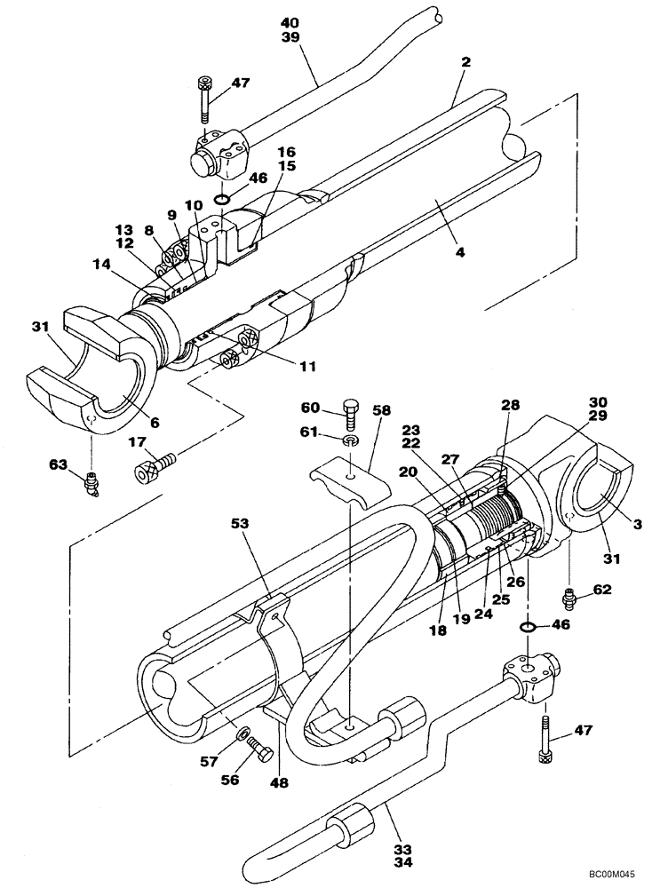 Схема запчастей Case CX130 - (08-102) - CYLINDER ASSY - BOOM (08) - HYDRAULICS