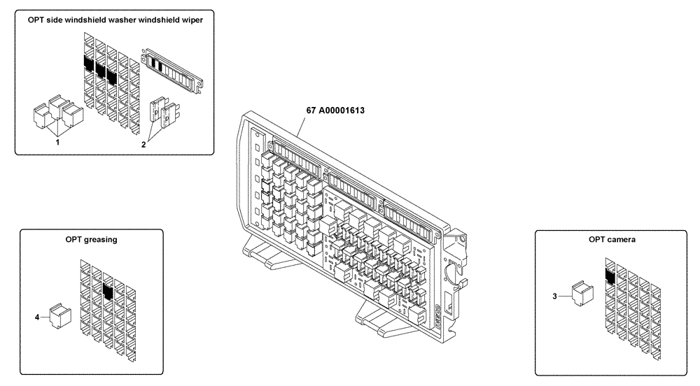 Схема запчастей Case 330B - (67A00001677[001]) - SWITCHES, REMOTE CONTROL (87551834) (13) - Electrical System / Decals