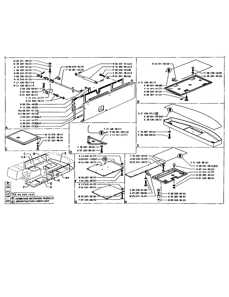 Схема запчастей Case 160CK - (019) - UPPERSTRUCTURE LOWER LOCK (05) - UPPERSTRUCTURE CHASSIS