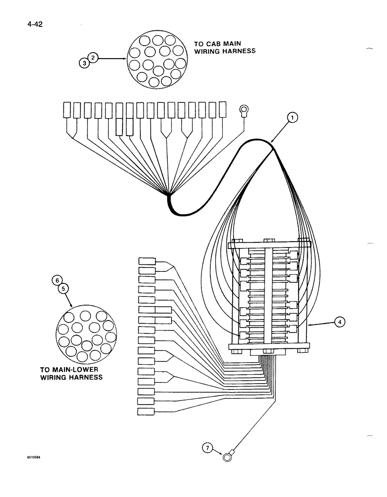 Схема запчастей Case 1086B - (4-042) - COLLECTOR RING ELECTRICAL HARNESS (04) - ELECTRICAL SYSTEMS