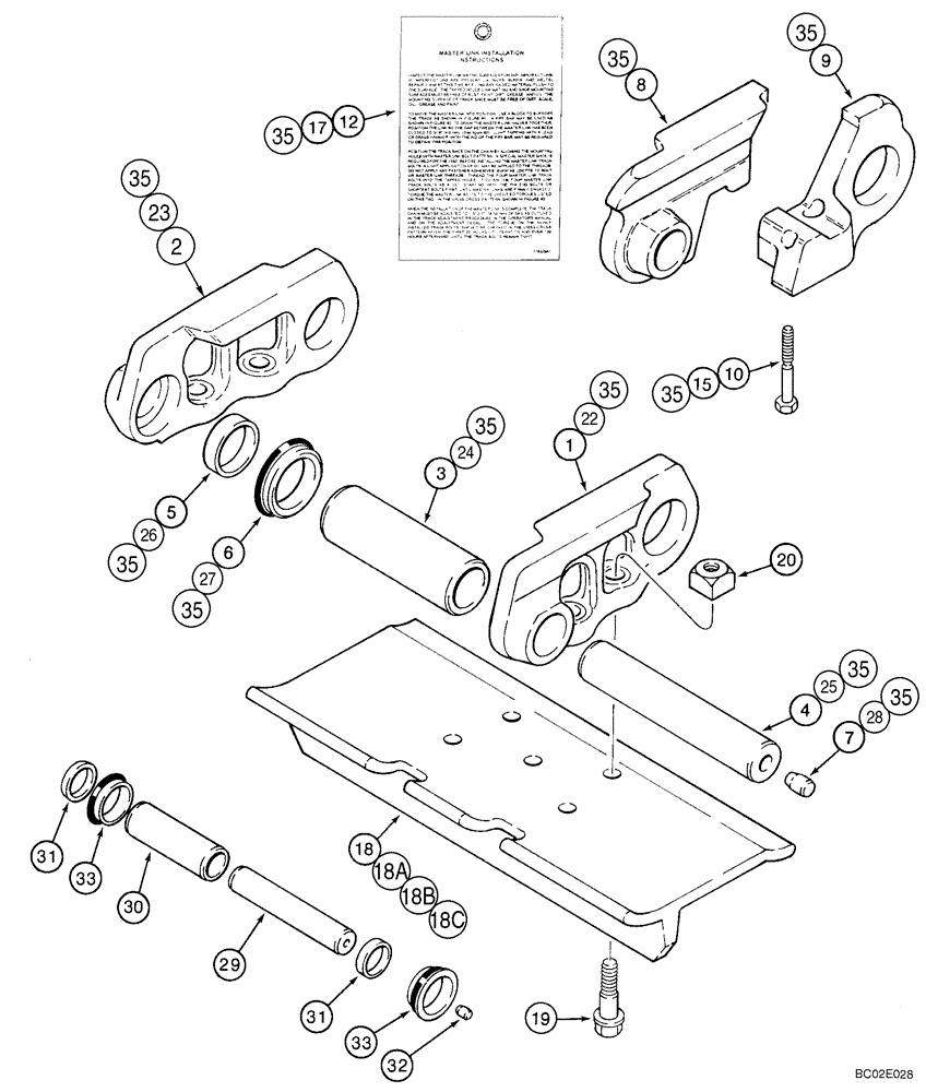 Схема запчастей Case 650K - (05-10) - TRACK CHAIN, CASE LUBRICATED (Aug 16 2011 1:51PM) (11) - TRACKS/STEERING