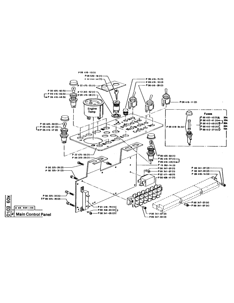 Схема запчастей Case 160CK - (75) - MAIN CONTROL PANEL (06) - ELECTRICAL SYSTEMS