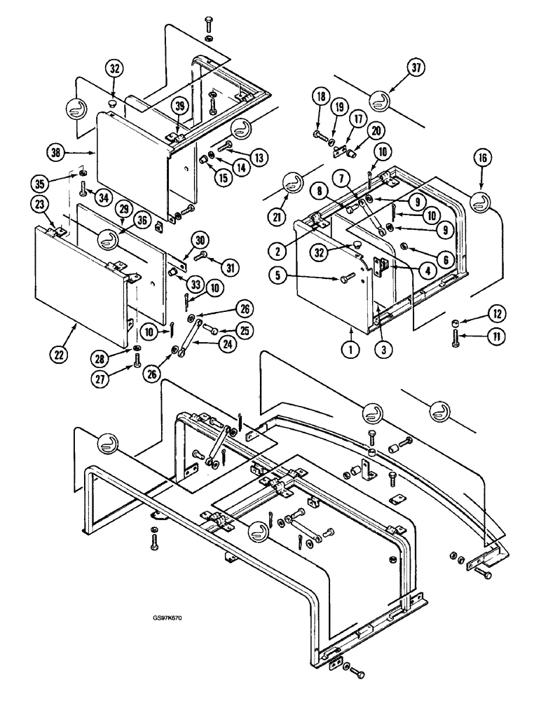 Схема запчастей Case 220B - (9-018) - ENGINE ACCESS COVER FRAMES AND SEALS, P.I.N. 74441 THROUGH 74597, P.I.N. 03201 AND AFTER (09) - CHASSIS