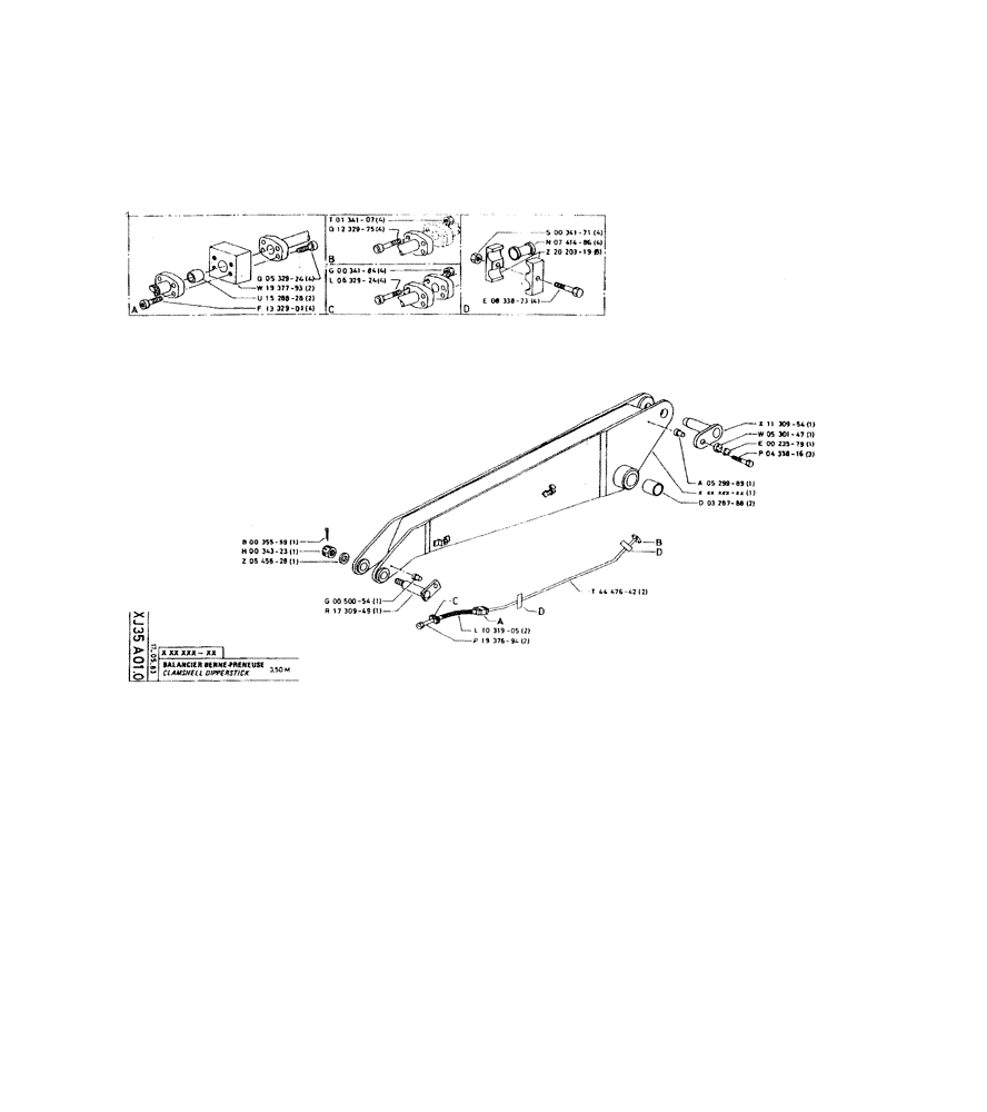 Схема запчастей Case 220 - (289) - CLAMSHELL DIPPERSTICK (14) - DIPPERSTICKS