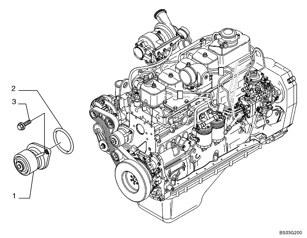 Схема запчастей Case 621D - (02-24) - WATER PUMP (02) - ENGINE