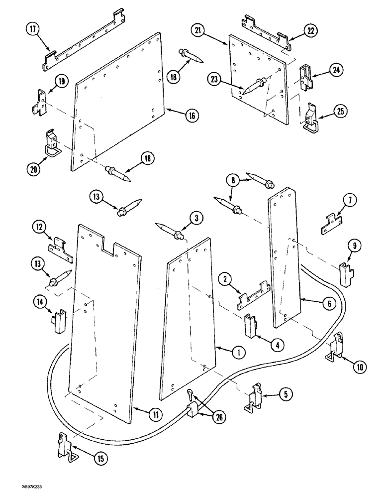 Схема запчастей Case 888 - (9E-20) - P2047019 CAB PROTECTION (09) - CHASSIS