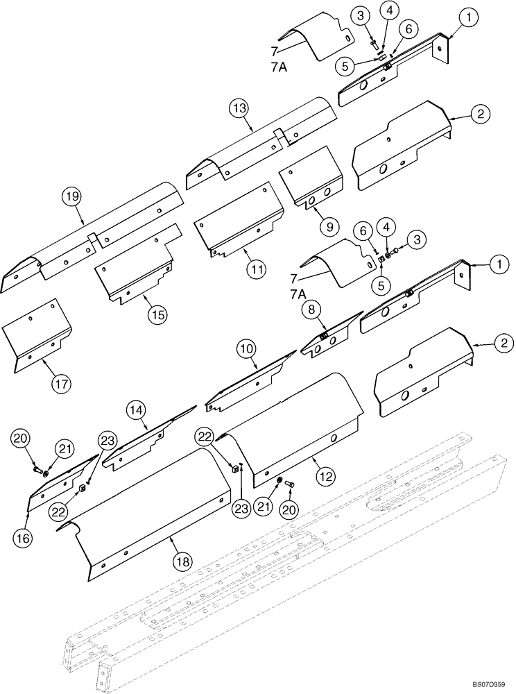 Схема запчастей Case 850K - (05-02A) - FRAME, TRACK - COVERS (11) - TRACKS/STEERING