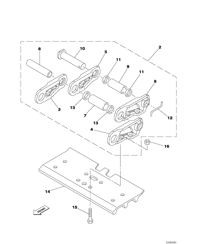 Схема запчастей Case CX80 - (05-04) - TRACK CHAINS - STEEL (450 MM - 600 MM) (11) - TRACKS/STEERING