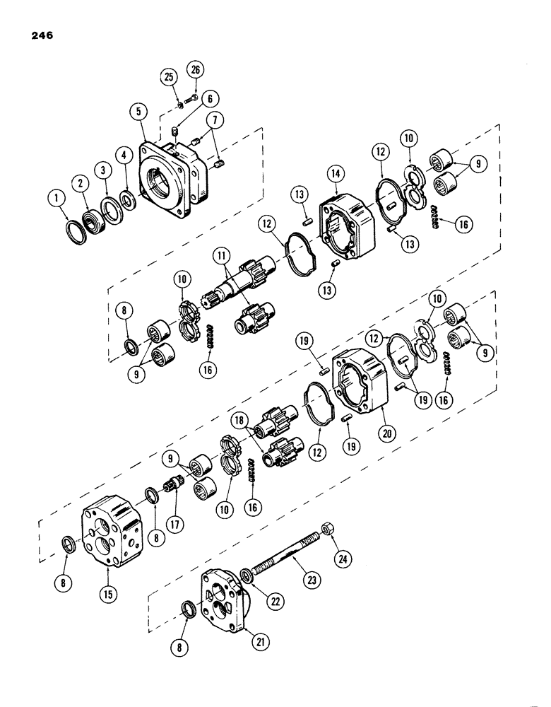 Схема запчастей Case 980B - (246) - SWING MOTOR, (USED ON UNITS WITH PIN 6203984 AND AFTER) (07) - HYDRAULIC SYSTEM