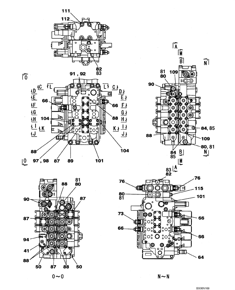 Схема запчастей Case CX290B - (08-63) - KBJ11001 VALVE ASSY - CONTROL (08) - HYDRAULICS