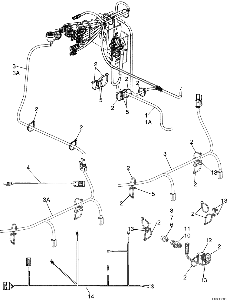 Схема запчастей Case 650K - (04-11) - HARNESS, ENGINE AND REAR WIRE HARNESS (04) - ELECTRICAL SYSTEMS