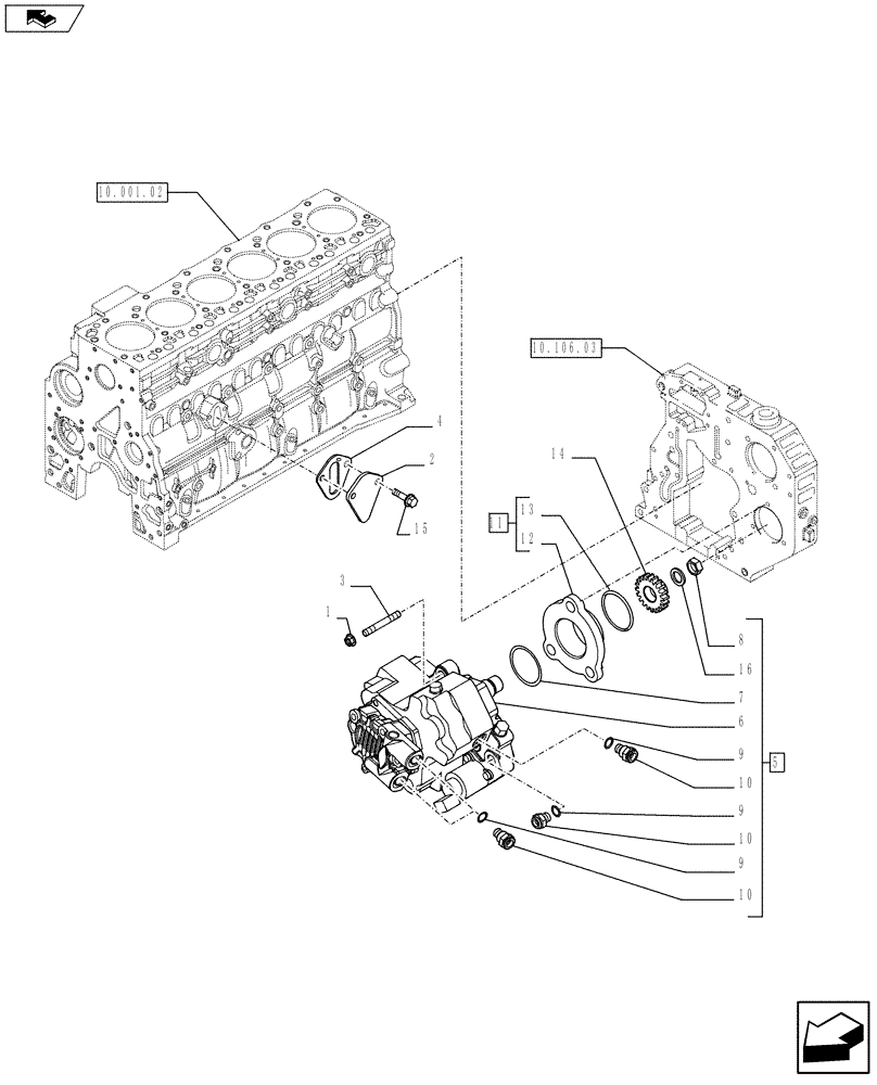 Схема запчастей Case F4HFE613F E003 - (10.247.01) - INJECTION PUMP (504041280) (10) - ENGINE