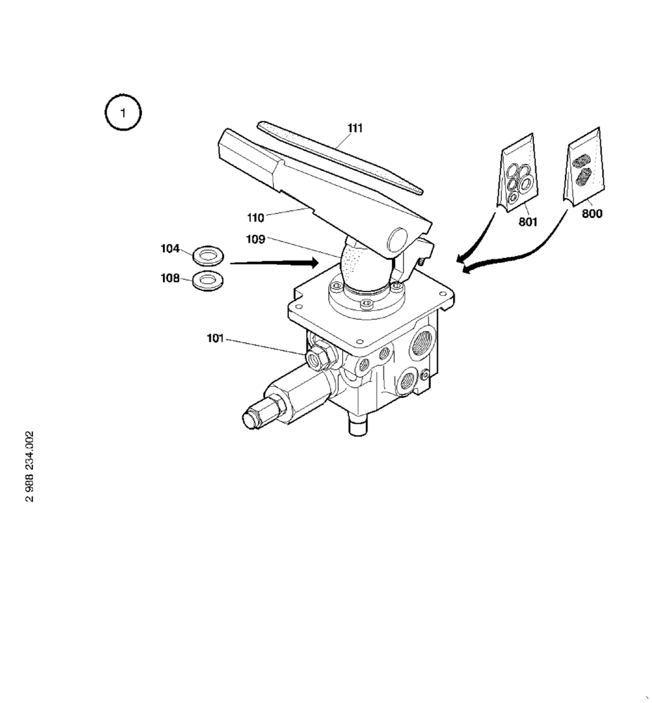 Схема запчастей Case 321D - (26.082[2988234001]) - BRAKE VALVE (33) - BRAKES & CONTROLS