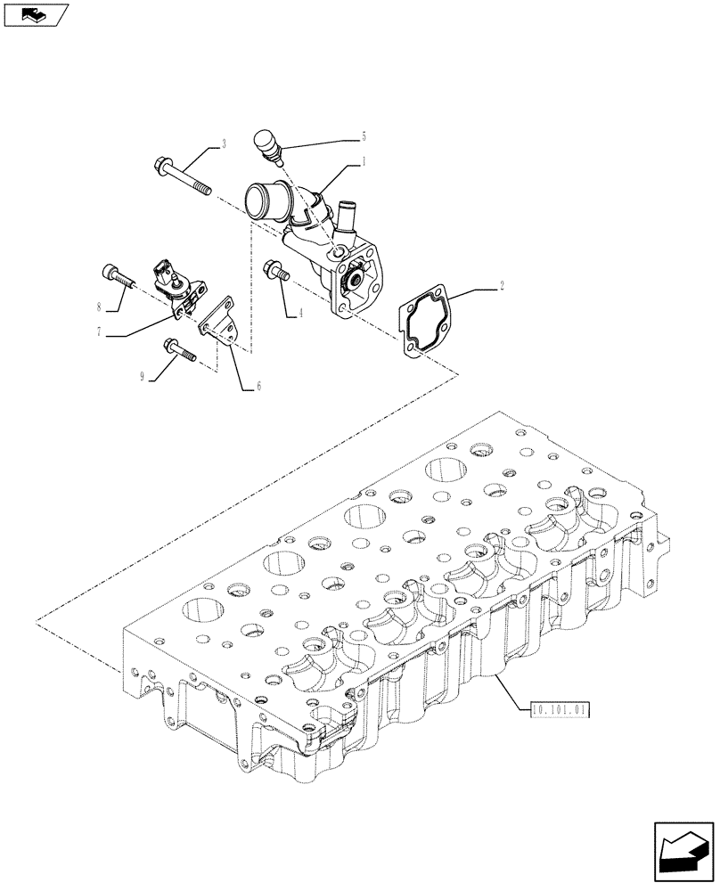 Схема запчастей Case F5HFL413B A001 - (10.402.01) - TEMPERATURE CONTROL (THERMOSTAT) - (5801367247) (10) - ENGINE