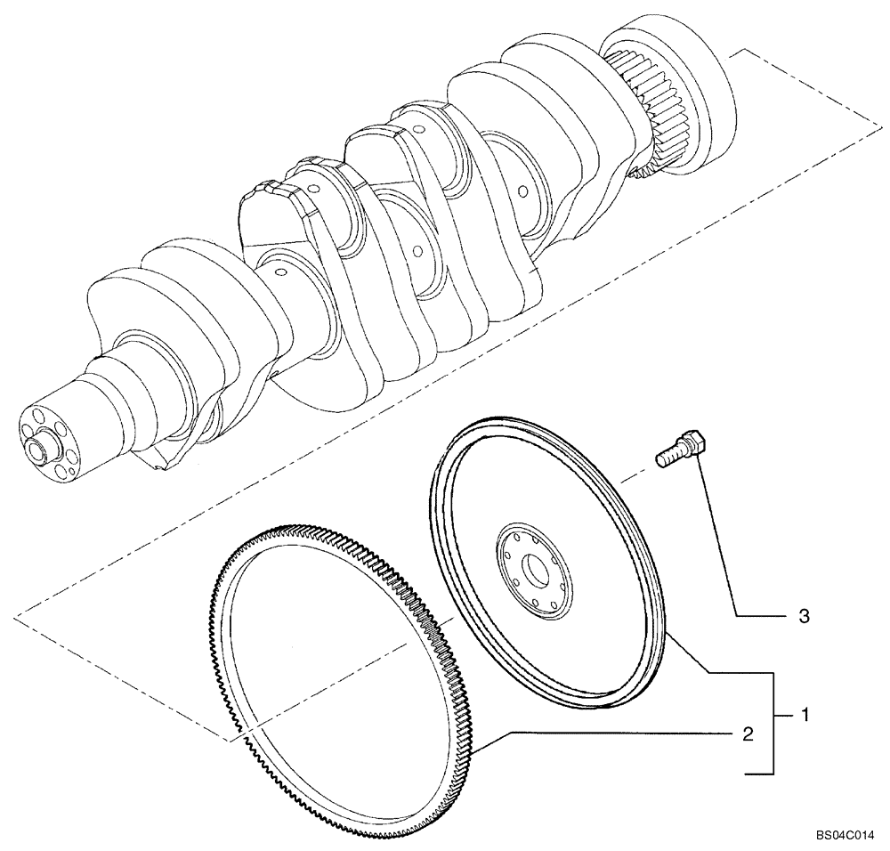 Схема запчастей Case 440 - (02-24) - FLYWHEEL - ENGINE (02) - ENGINE