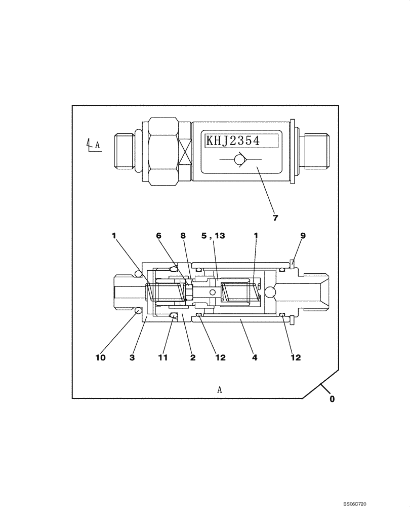 Схема запчастей Case CX330 - (08-256-00[01]) - CHECK VALVE (08) - HYDRAULICS