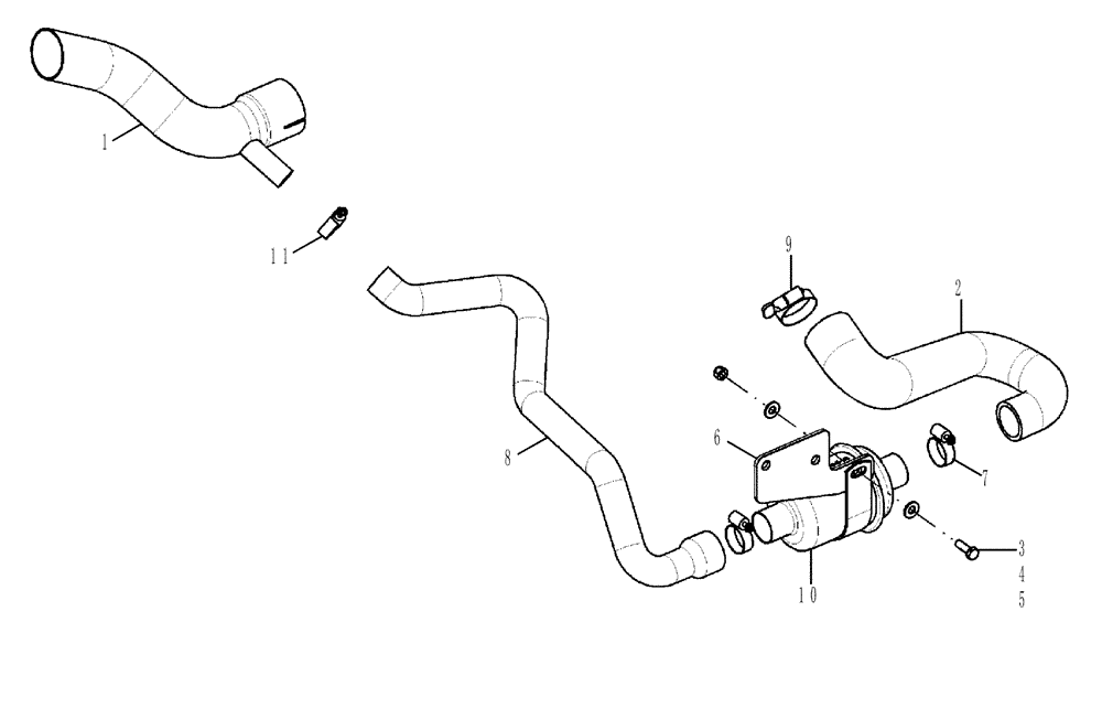 Схема запчастей Case 435 - (02-04[A]) - EXHAUST SYSTEM - ASPIRATOR; ASN 408011 (02) - ENGINE