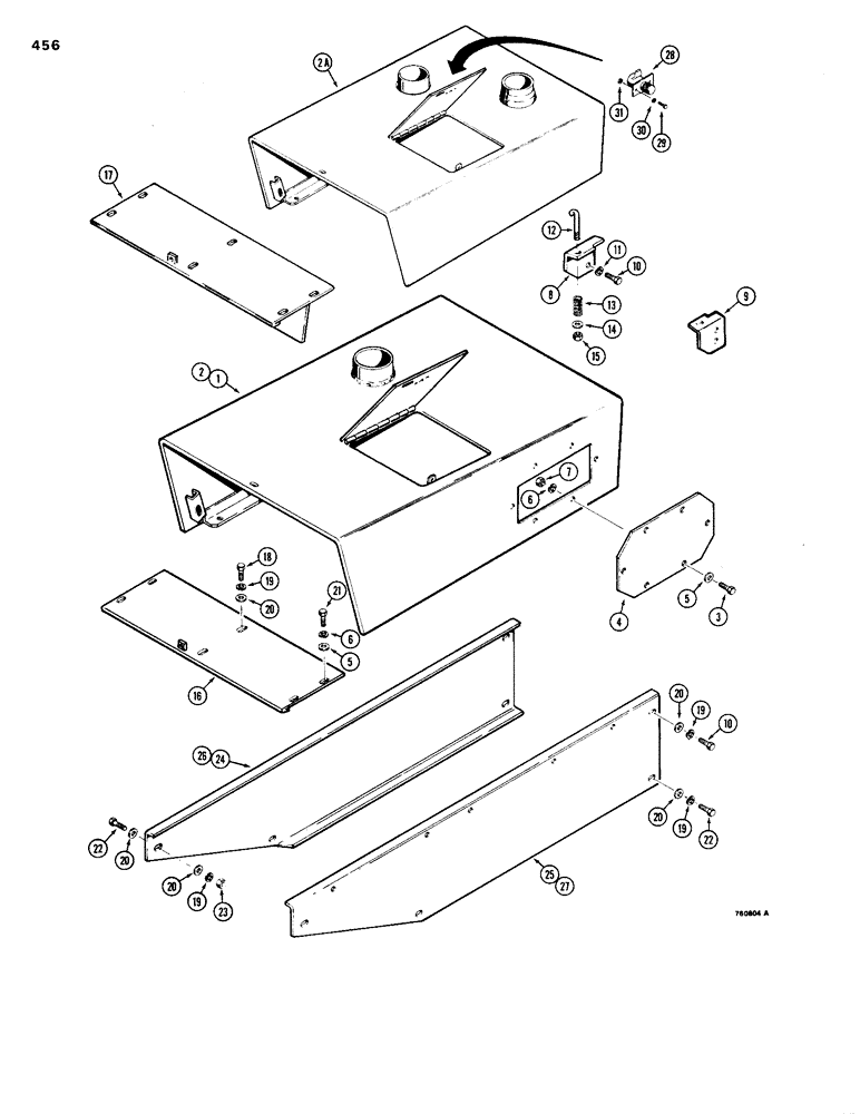 Схема запчастей Case 1150B - (456) - HOOD AND SIDE PANELS, HOOD WITH SIDE AIR CLEANER INTAKE (05) - UPPERSTRUCTURE CHASSIS