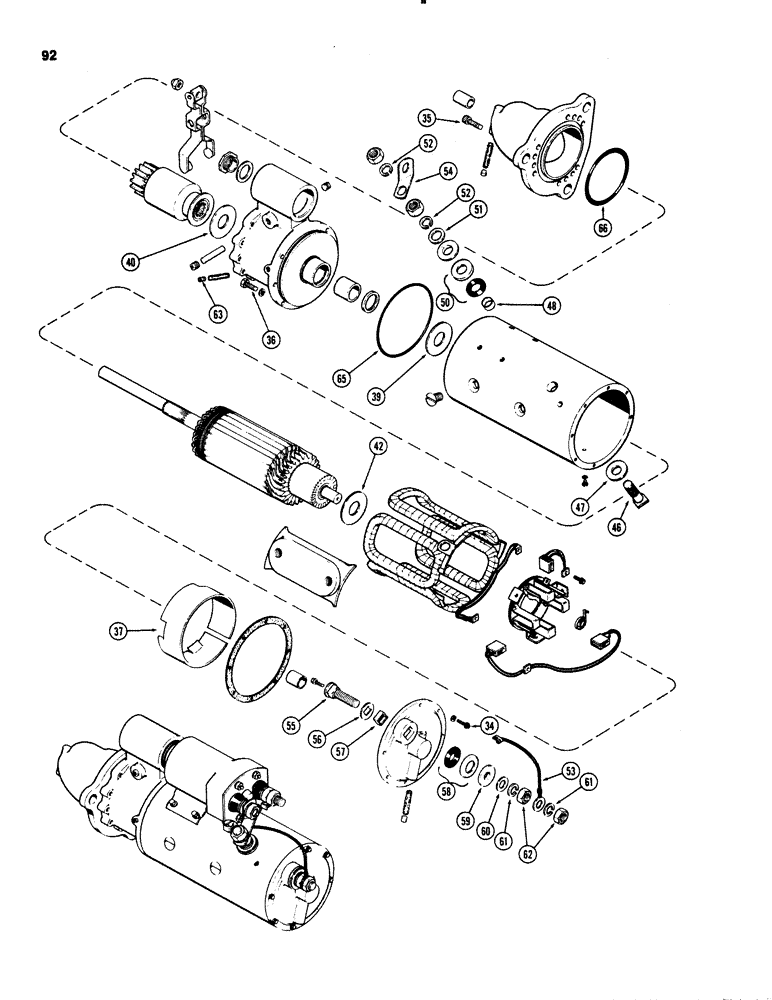 Схема запчастей Case 1150C - (092) - R37343 STARTER (04) - ELECTRICAL SYSTEMS