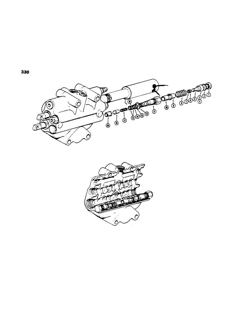 Схема запчастей Case 450 - (330) - SECONDARY RELIEF VALVE, USED WITH DOZER AND LOADER LIFT SPOOLS (07) - HYDRAULIC SYSTEM