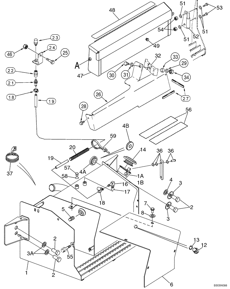 Схема запчастей Case 590SM - (09-36) - TANK, OIL - BOX, BATTERY AND TOOL (09) - CHASSIS/ATTACHMENTS