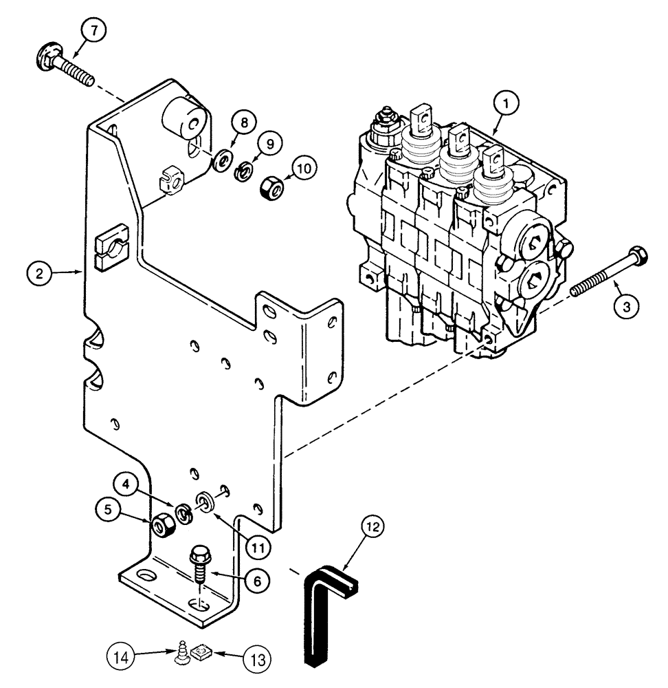 Схема запчастей Case 750H - (08-16) - VALVE, CONTROL MOUNTING (08) - HYDRAULICS