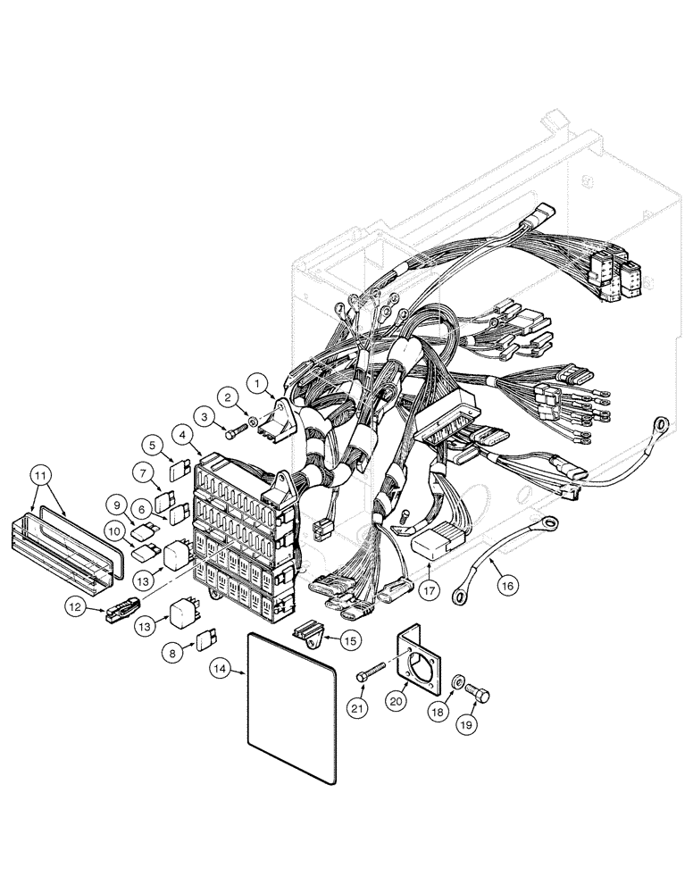 Схема запчастей Case 885 AWD - (04-16[01]) - ELECTRICAL SYSTEM - RELAYS AND FUSES (04) - ELECTRICAL SYSTEMS