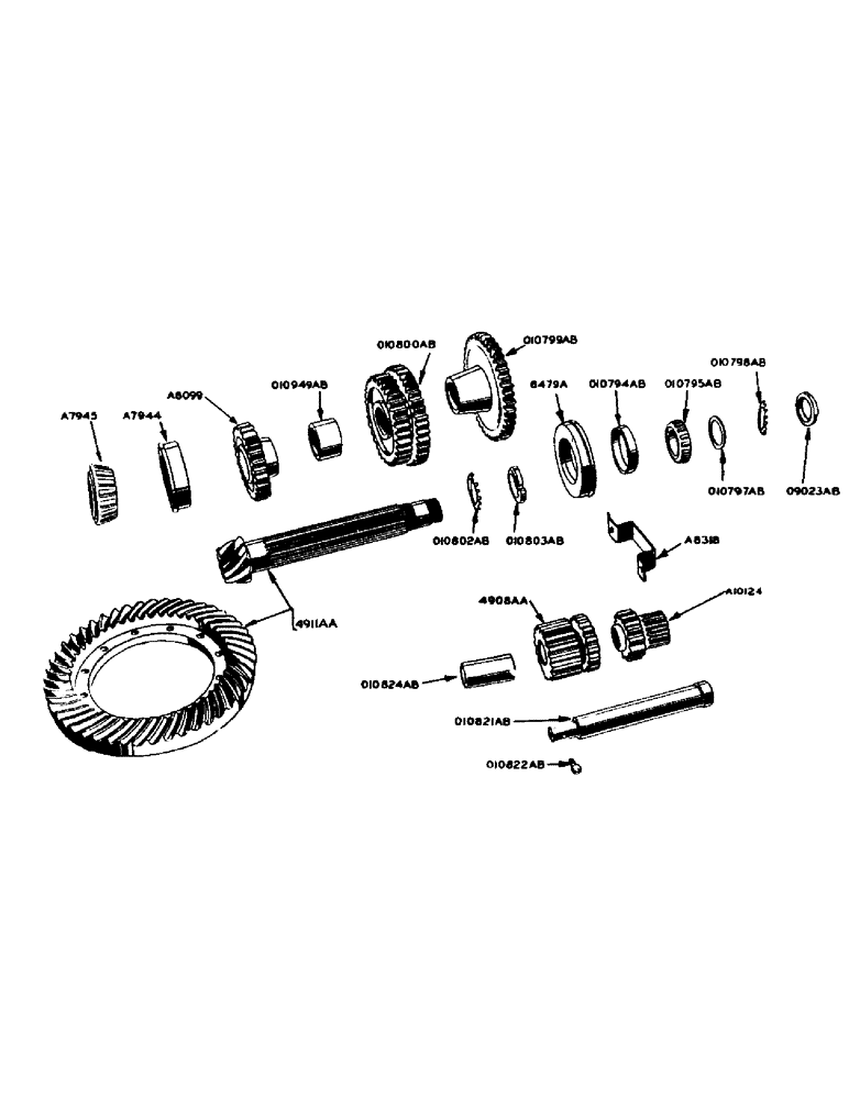 Схема запчастей Case 425 - (092) - COUNTERSHAFT & DIFFERENTIAL RING GEAR AND REVERSE IDLER AND OIL, GEAR SHAFT FOR 8 SPEED TRANSMISSION (21) - TRANSMISSION