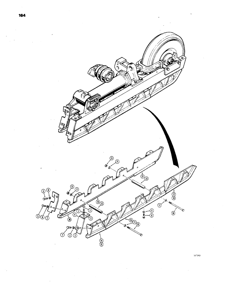 Схема запчастей Case 850 - (164) - TRACK GUIDES - 5 ROLLER (04) - UNDERCARRIAGE