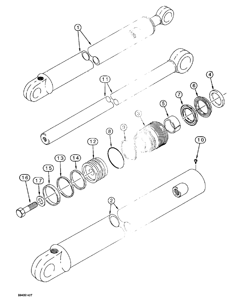 Схема запчастей Case 580L - (8-138) - BACKHOE DIPPER EXTENSION CYLINDER (08) - HYDRAULICS