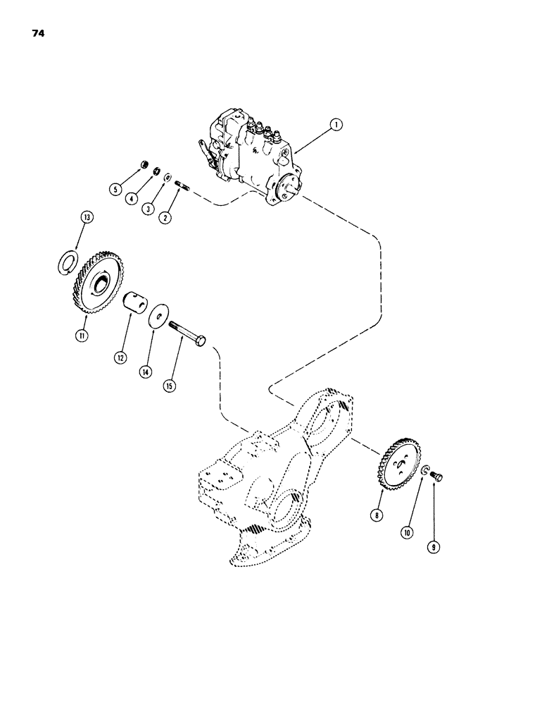 Схема запчастей Case 850B - (074) - FUEL INJECTION PUMP DRIVE, 336BD AND 336BDT DIESEL ENGINES (02) - FUEL SYSTEM