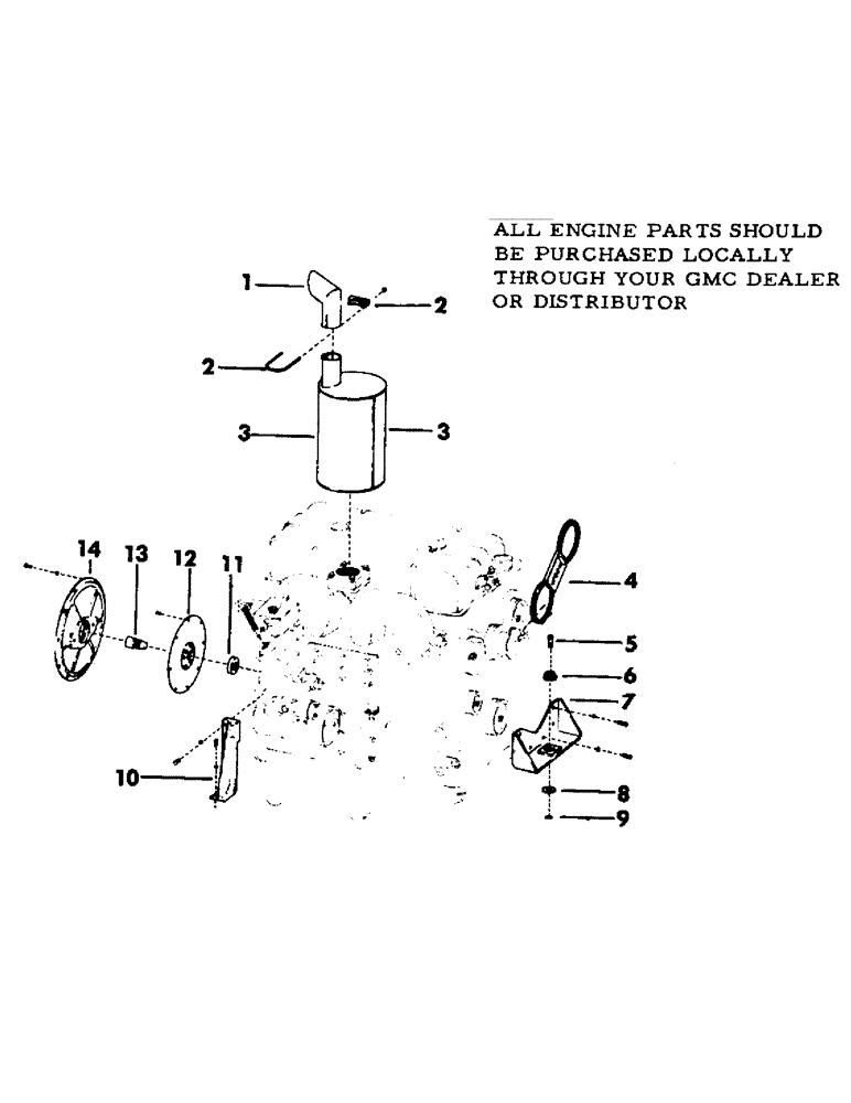 Схема запчастей Case 40EC - (C01) - GMC 4-53 DIESEL ENGINE #55950 AND MOUNTED PARTS (01) - ENGINE