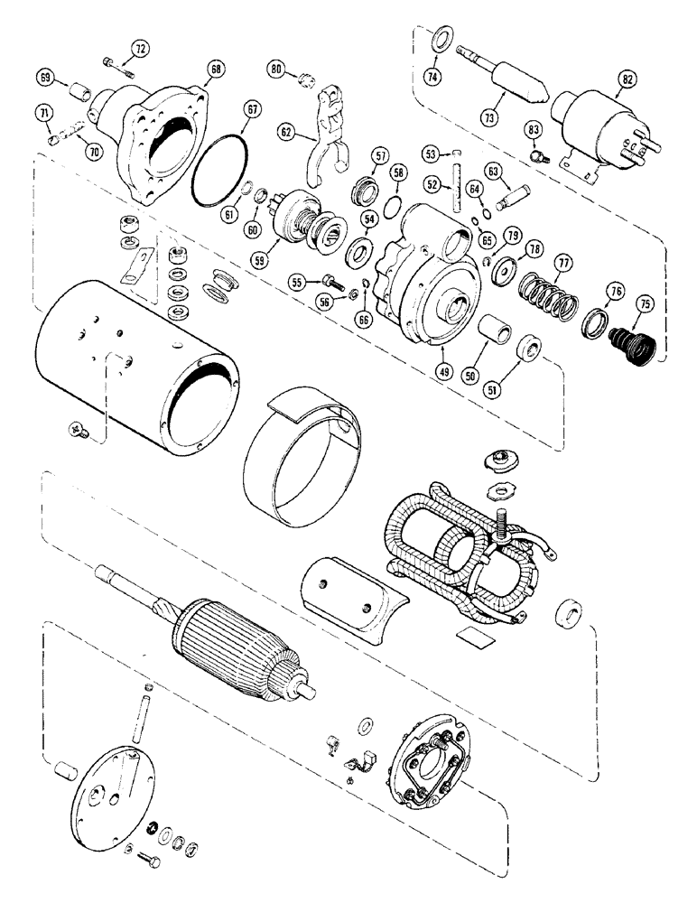 Схема запчастей Case 680CK - (040) - A64907 STARTER, (301B) DIESEL ENGINE (55) - ELECTRICAL SYSTEMS