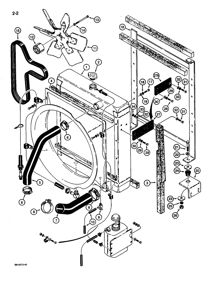 Схема запчастей Case 680L - (2-02) - RADIATOR, FAN, AND MOUNTING PARTS (02) - ENGINE