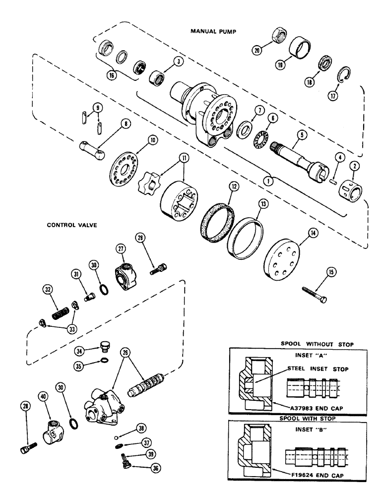 Схема запчастей Case 480CK - (118) - A35579 MANUAL PUMP, HYDROSTATIC STEERING 