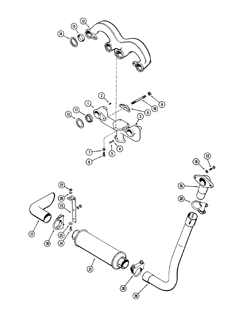 Схема запчастей Case 680CK - (026) - MANIFOLDS AND MUFFLER, (251) SPARK IGNITION ENGINE 