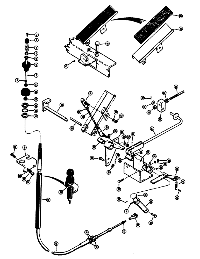 Схема запчастей Case 680CK - (054) - THROTTLE CONTROL LINKAGE, USED BEFORE TRACTOR SERIAL. NO. 9103854 (10) - ENGINE