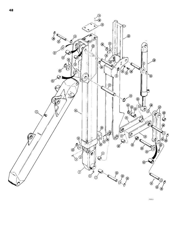 Схема запчастей Case 26S - (048) - HYDRAULIC EXTENDABLE DIPPER, THREE FOOT EXTENSION, MECHANICAL PARTS 