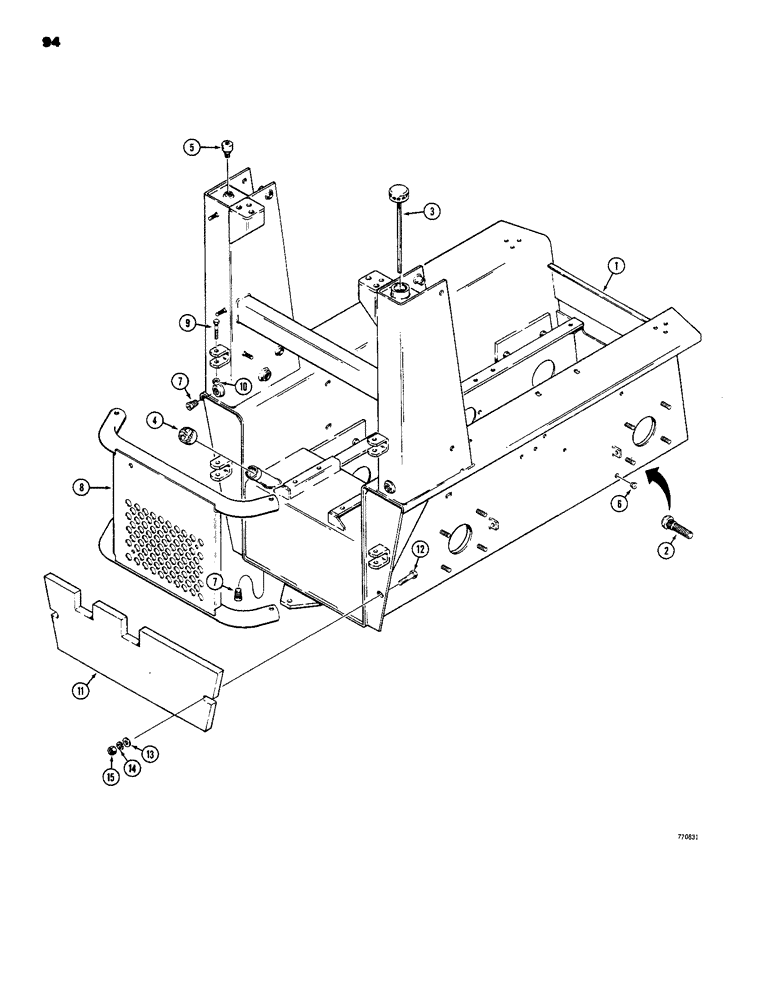 Схема запчастей Case 1816B - (94) - MAIN FRAME, COUNTERWEIGHTS, AND REAR GUARD (39) - FRAMES AND BALLASTING