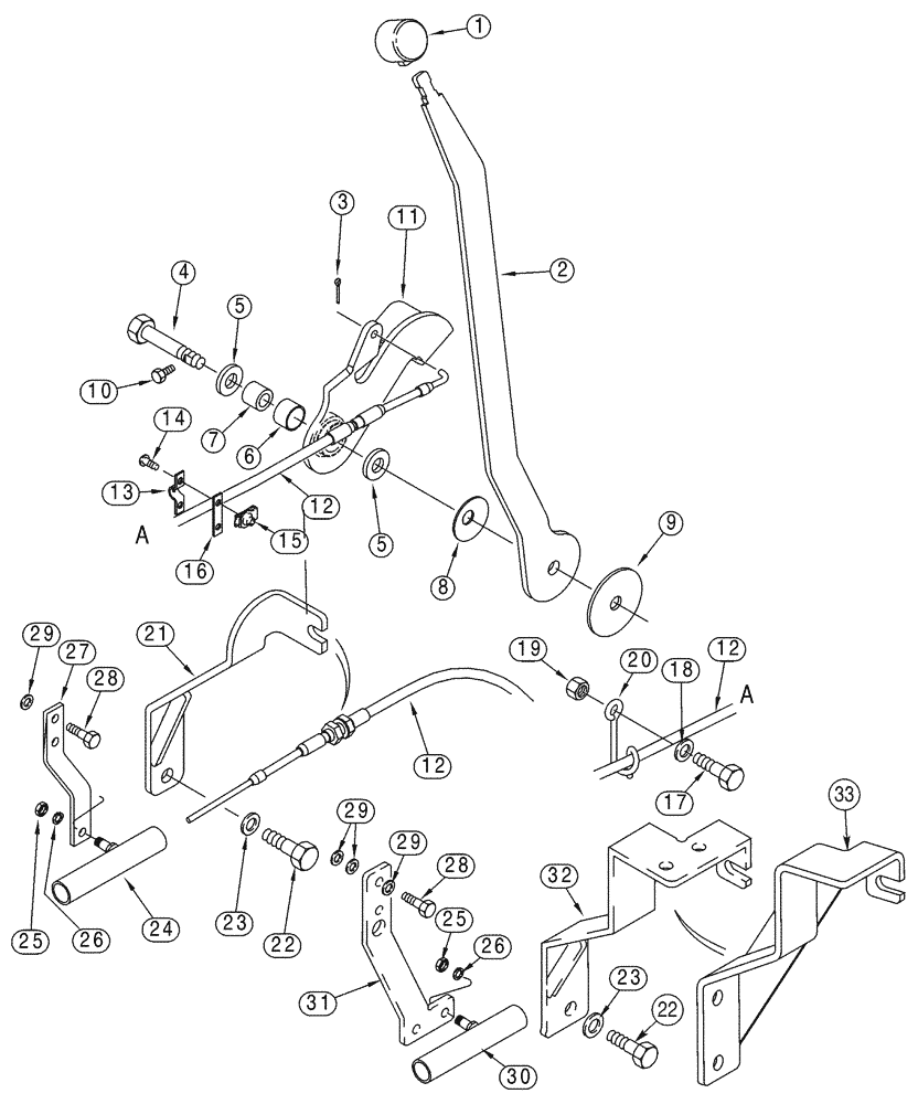 Схема запчастей Case 90XT - (03-03) - CONTROLS THROTTLE North America JAF0245225 - (03) - FUEL SYSTEM