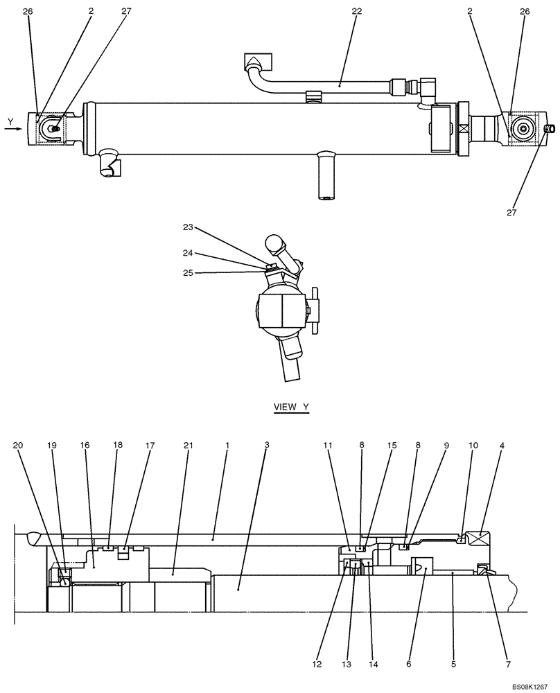 Схема запчастей Case CX27B BTW - (07-030) - CYLINDER ASSY, BOOM (PV01V00061F1) (35) - HYDRAULIC SYSTEMS