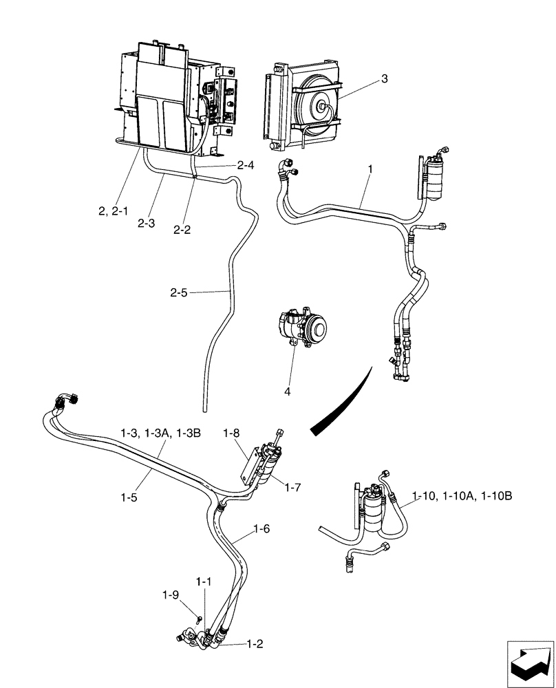 Схема запчастей Case CX50B - (01-073[01]) - COOLER ASSY (50) - CAB CLIMATE CONTROL