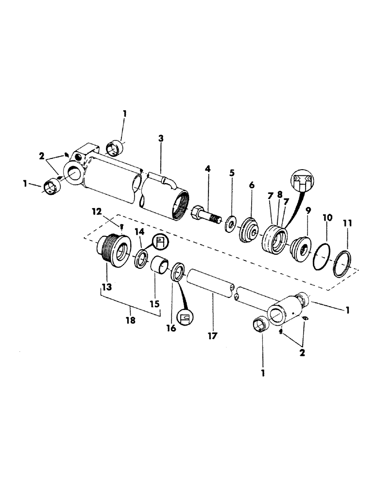 Схема запчастей Case 40YC - (131) - TOOL CYLINDER, (5.50" ID X 35.10" STROKE) (07) - HYDRAULIC SYSTEM