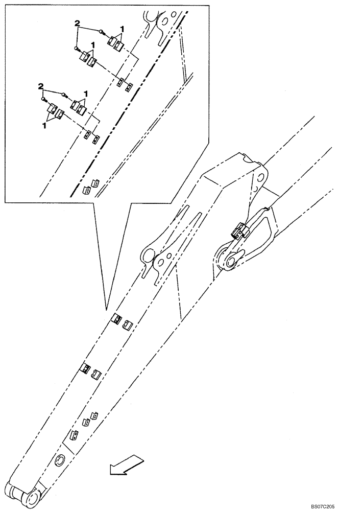 Схема запчастей Case CX160B - (09-39[00]) - CLAMPS - ARM (09) - CHASSIS/ATTACHMENTS