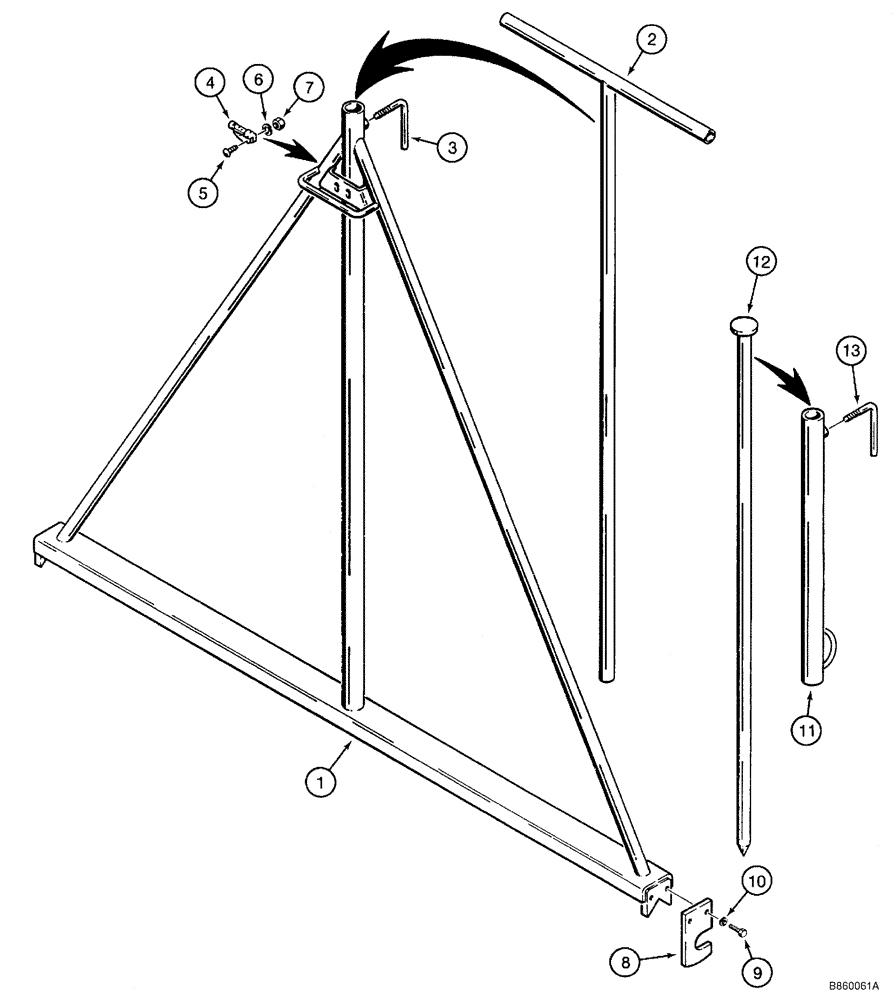 Схема запчастей Case 960 - (09-44) - HYDRA-BORER FRAME, DRILL STEM LEVEL (09) - CHASSIS