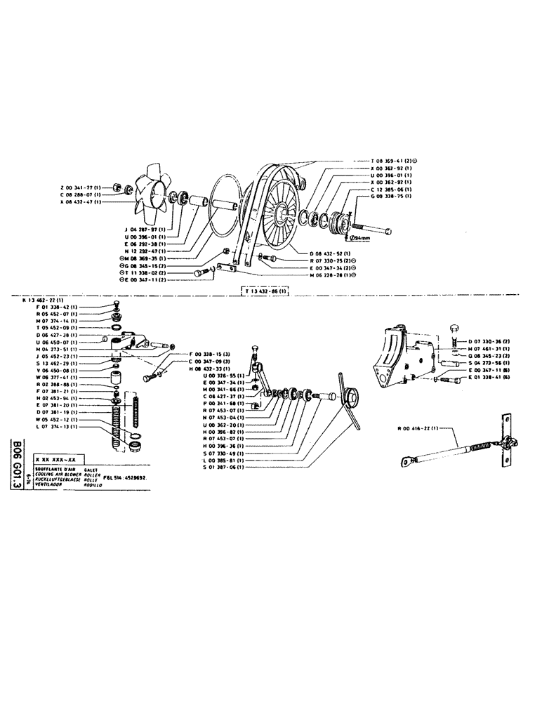 Схема запчастей Case GC120 - (026) - COOLING AIR BLOWER, ROLLER 