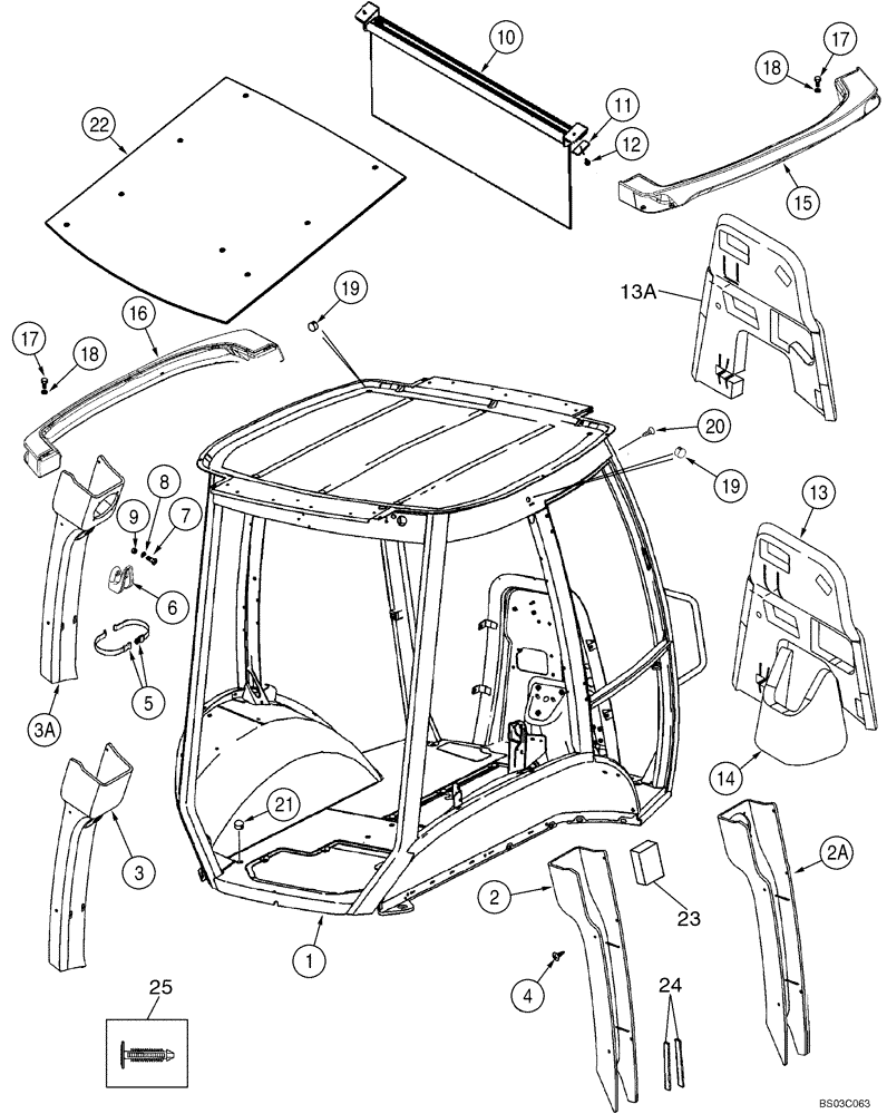 Схема запчастей Case 580M - (09-57) - CAB - FRAME AND COVERS (09) - CHASSIS/ATTACHMENTS