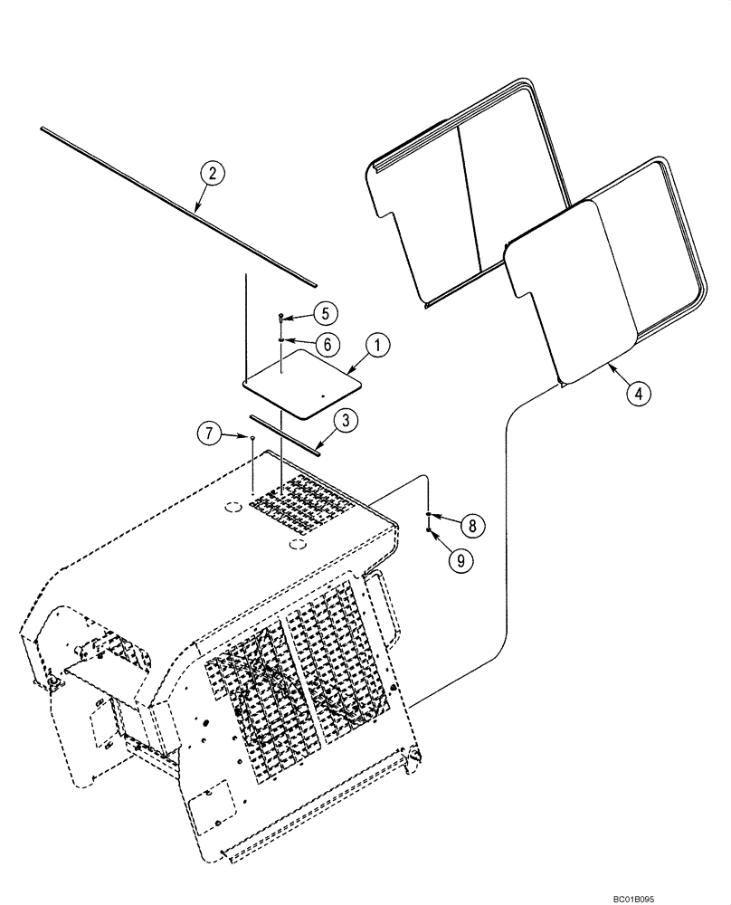 Схема запчастей Case 40XT - (09-34) - WINDOWS - SIDE AND TOP (09) - CHASSIS